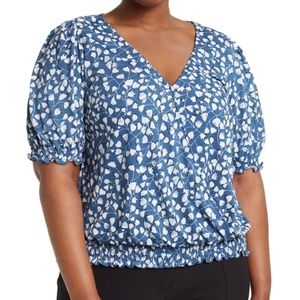 Blue Floral Blouse